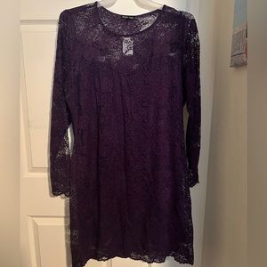 Purple Charlotte Russe 3x sweetheart neckline lace dress